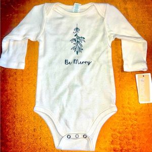 TENTH & PINE “Be Merry” Christmas Onesie. Brand New. Size 3-6